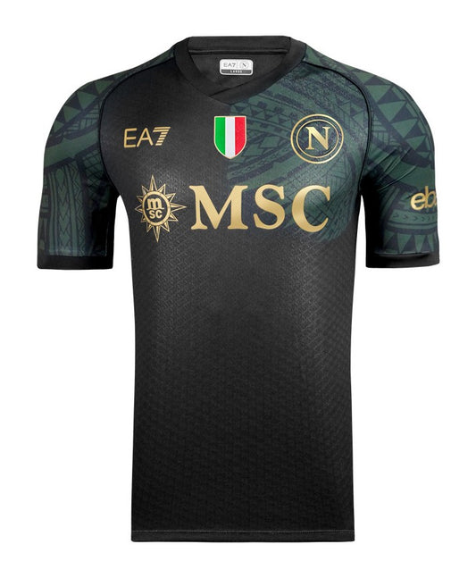 Camiseta Napoli Tercera 2023/2024 vista sobre fondo blanco