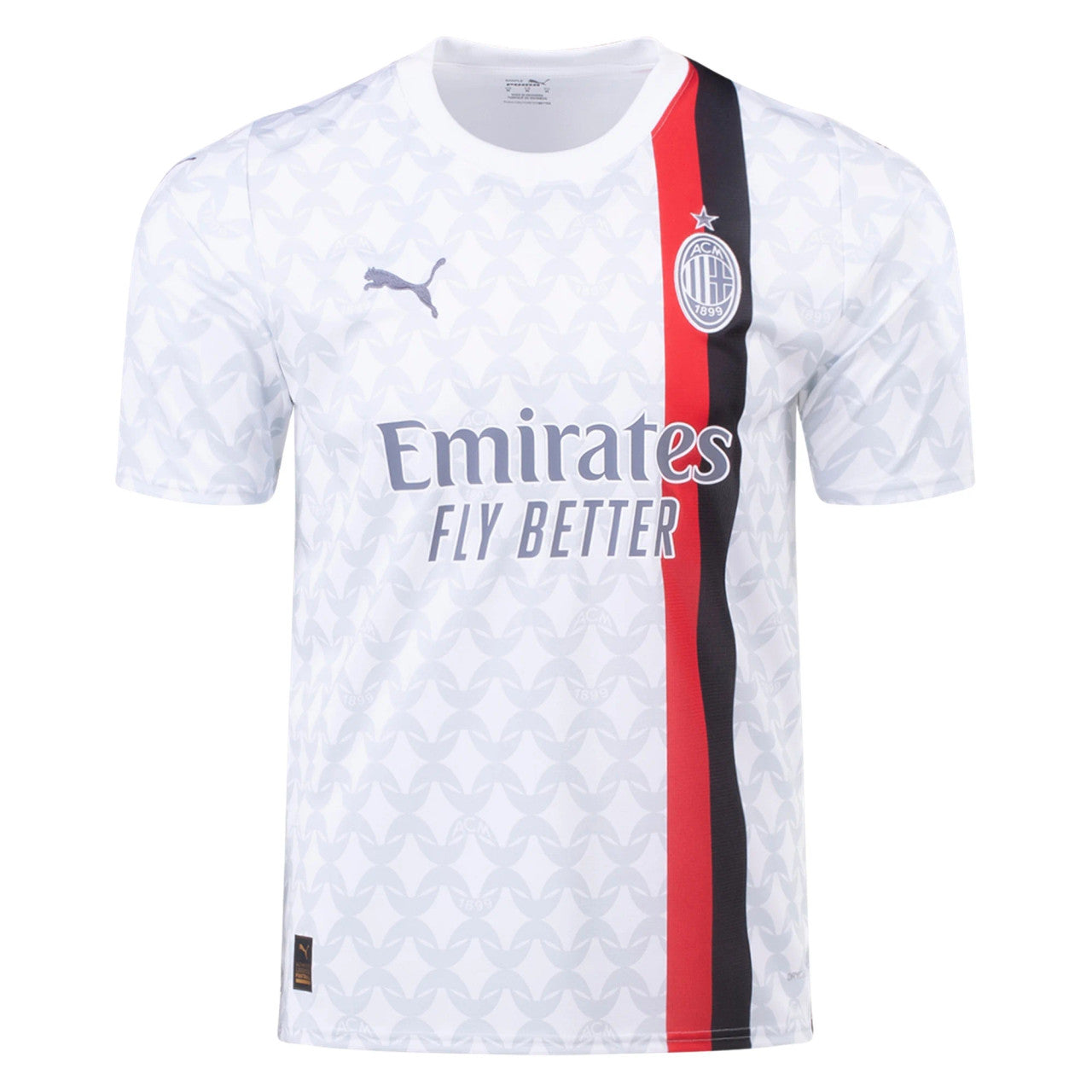 Camiseta AC Milan alternativa 2023/2024 vista sobre fondo blanco