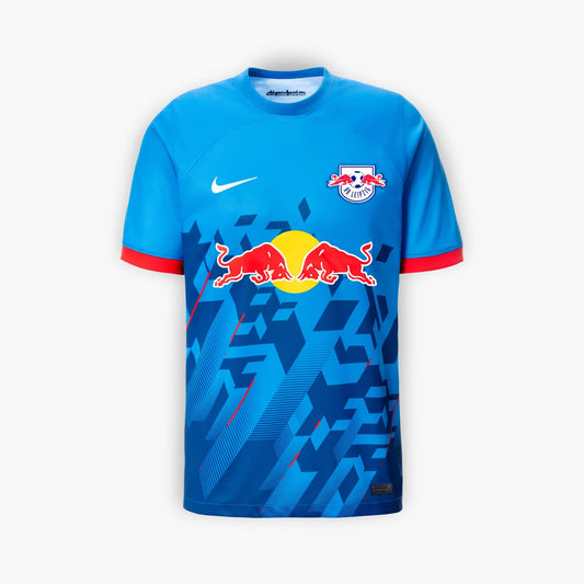 Camiseta RB Leipzig tercera 2023/2024 vista sobre fondo blanco