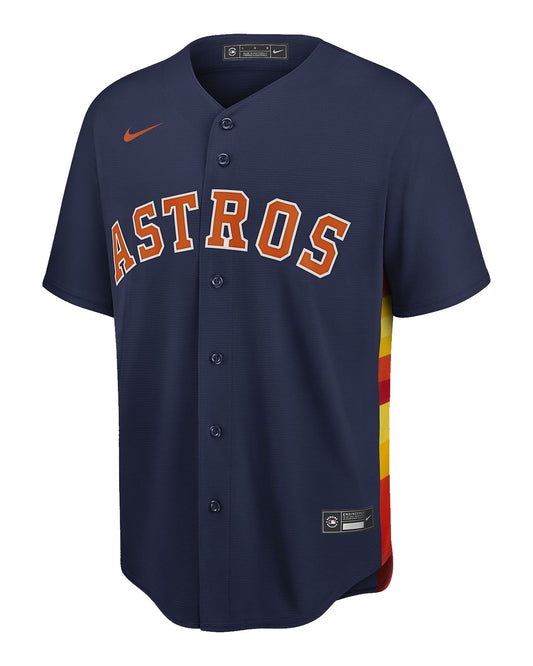 Camiseta Astros de Houston local vista sobre fondo blanco