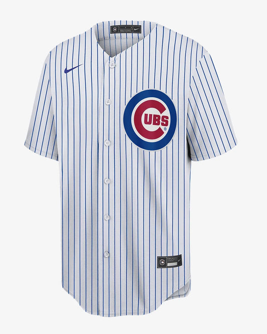 Camiseta Chicago Cubs local vista sobre fondo blanco