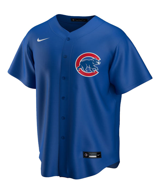 Camiseta Chicago Cubs visitante vista sobre fondo blanco