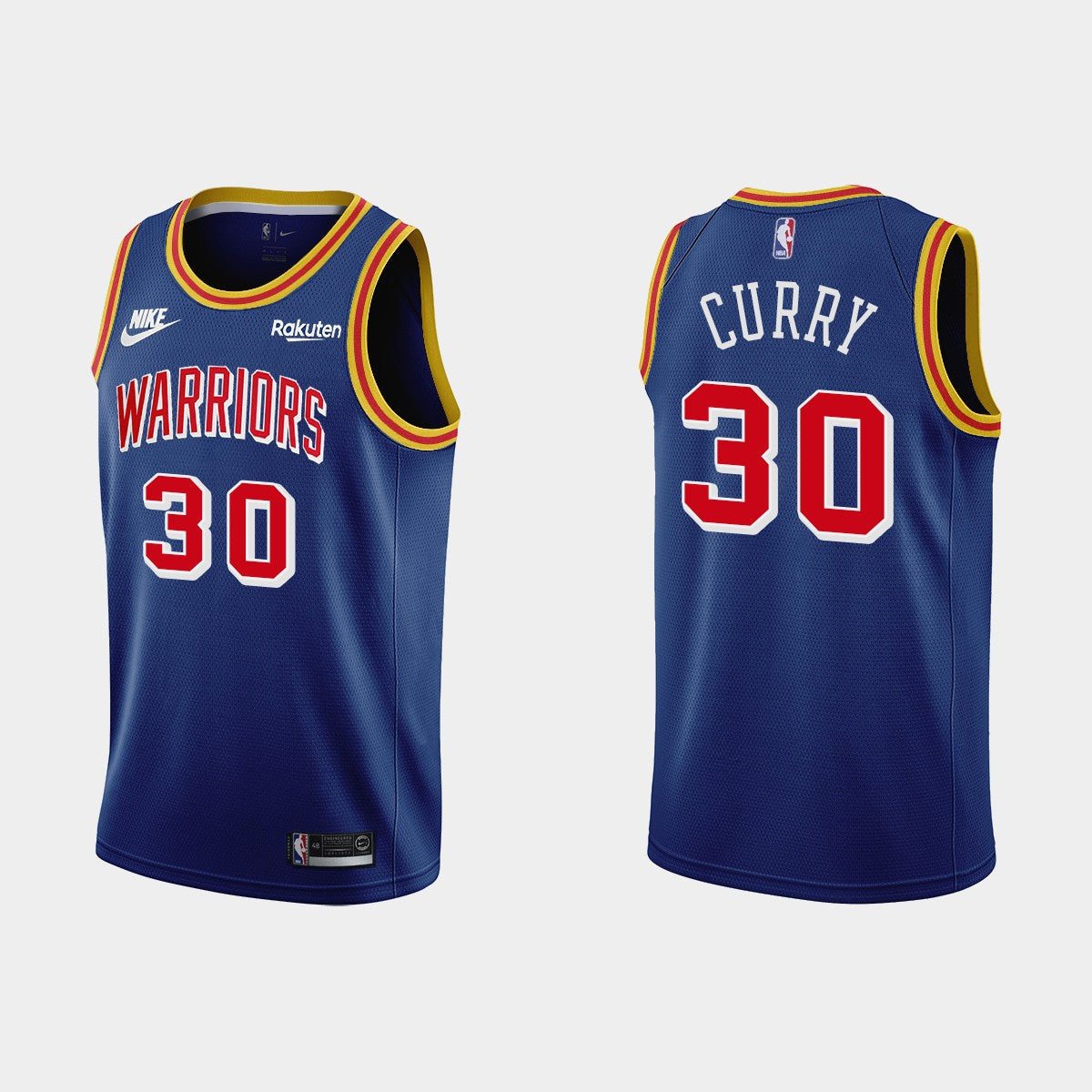 Camiseta Golden state warriors azul 2021/2022 vista sobre fondo blanco