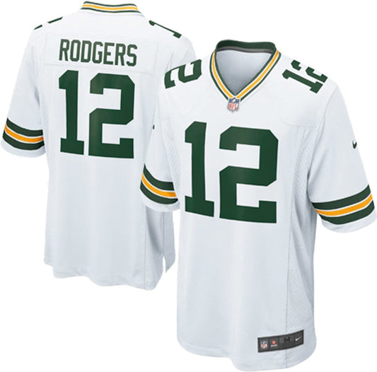 Camiseta Green Bay Packers visitante 2021/2022 vista sobre fondo blanco