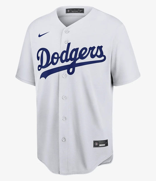 Camiseta Los angeles Dodgers visitante vista sobre fondo blanco