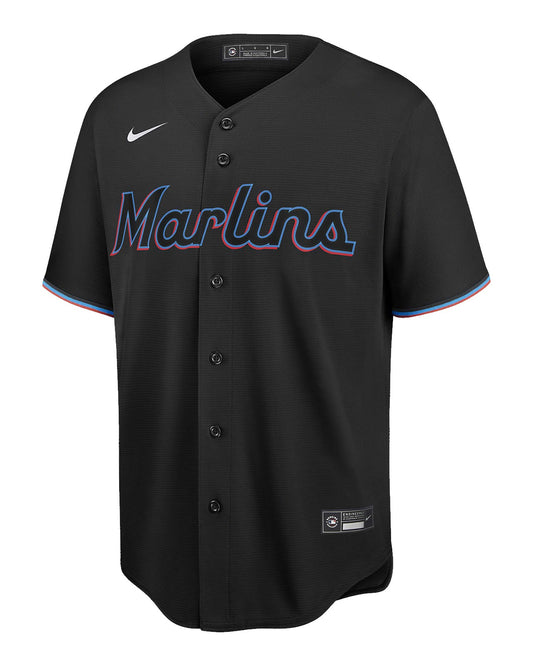 Camiseta Miami Marlins local vista sobre fondo blanco