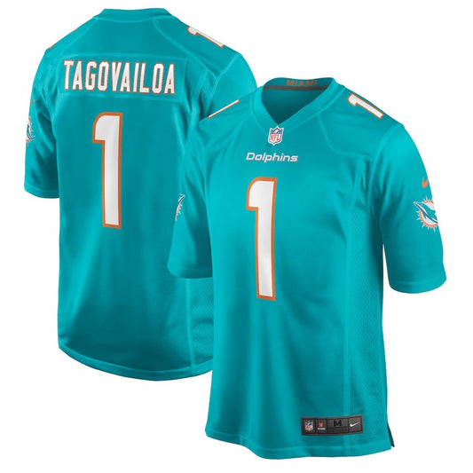 Camiseta Miami Dolphins local vista sobre fondo blanco