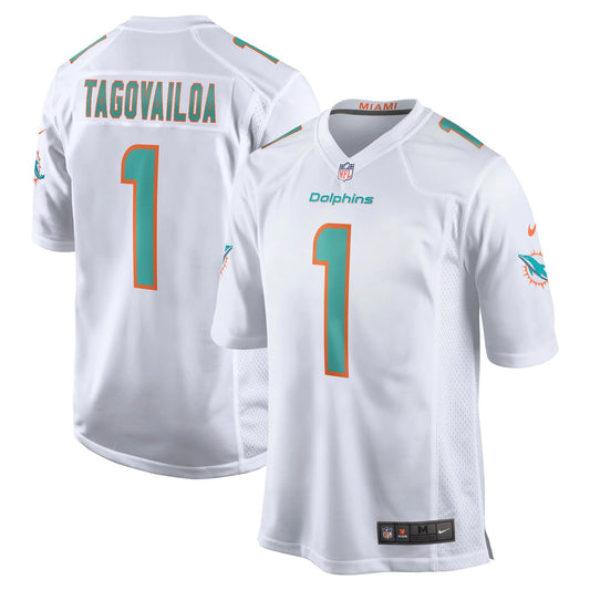 Camiseta Miami Dolphins visitante vista sobre fondo blanco
