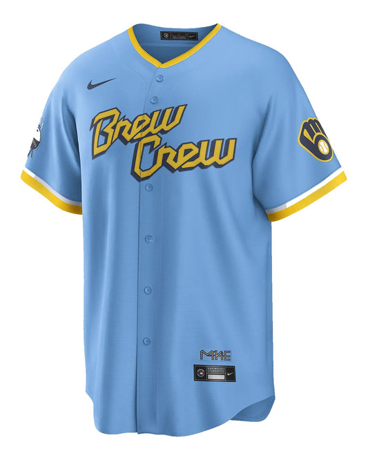 Camiseta Milwaukee Brewers tercera vista sobre fondo blanco