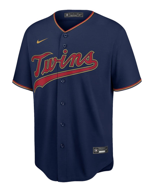 Camiseta Minnesota Twins visitante vista sobre fondo blanco