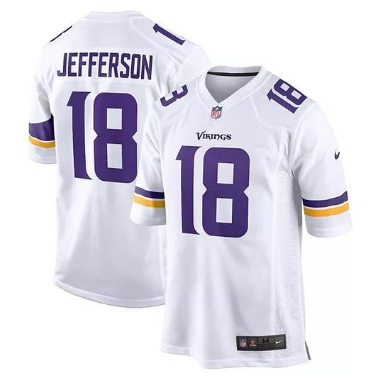 Camiseta Minnesota Vikings visitante 2021/2022 vista sobre fondo blanco