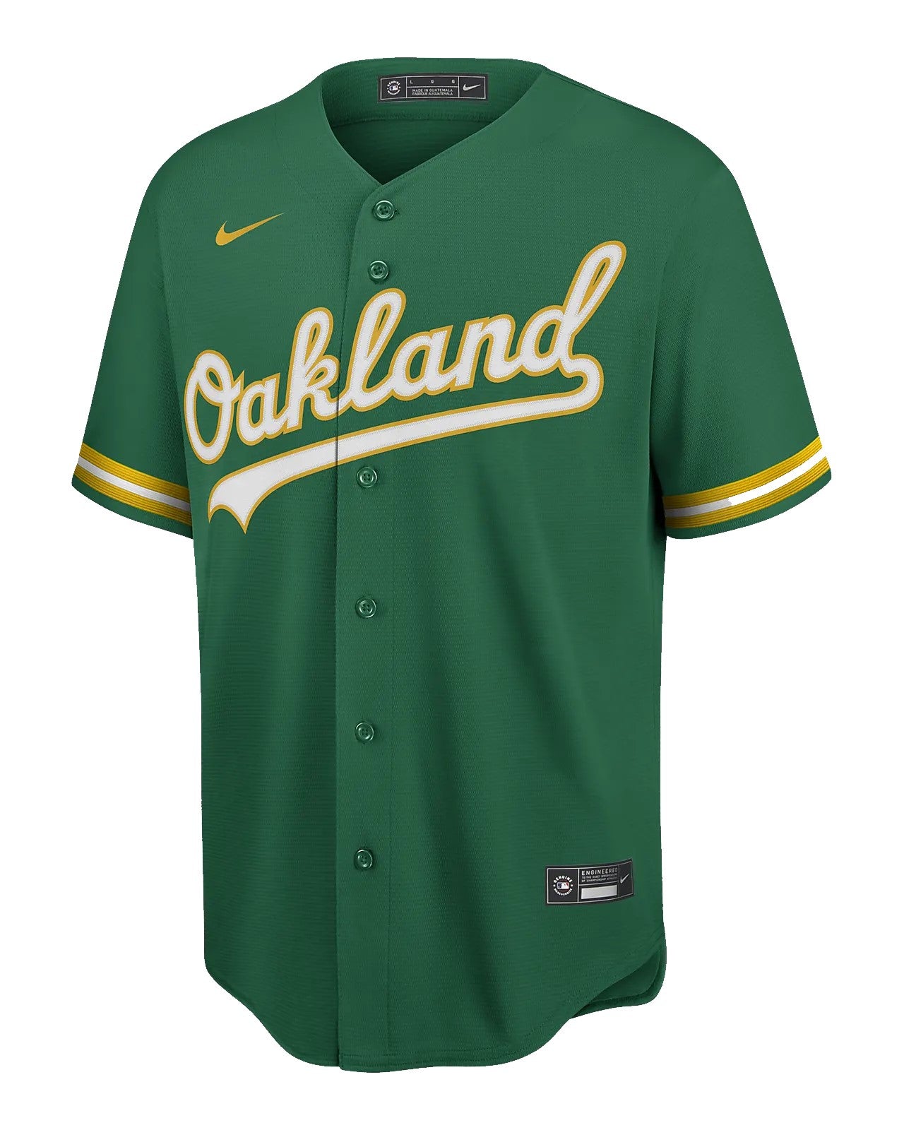 Camiseta Oakland Athletics local vista sobre fondo blanco