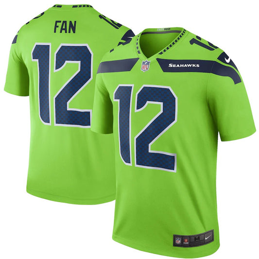 Camiseta Seattle Seahawks visitante 2021/2022 vista sobre fondo blanco