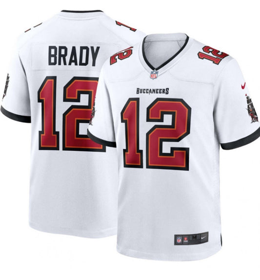 Camiseta Tampa Bay Buccaneers visitante 2021/2022 vista sobre fondo blanco