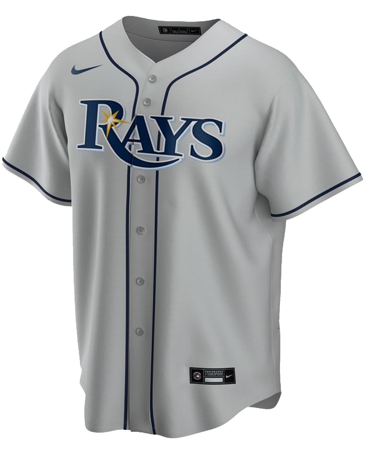 Camiseta Tampa Bay Rays visitante vista sobre fondo blanco