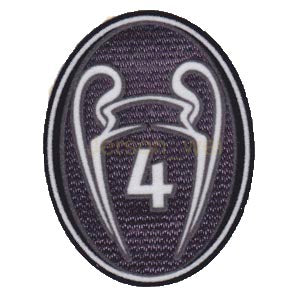 Parches Champions League vista sobre fondo blanco