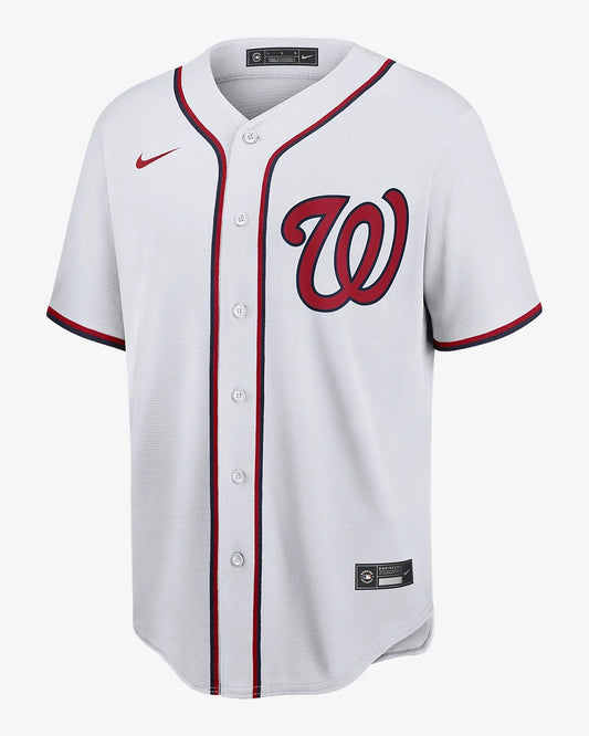 Camiseta Washington Nationals visitante vista sobre fondo blanco