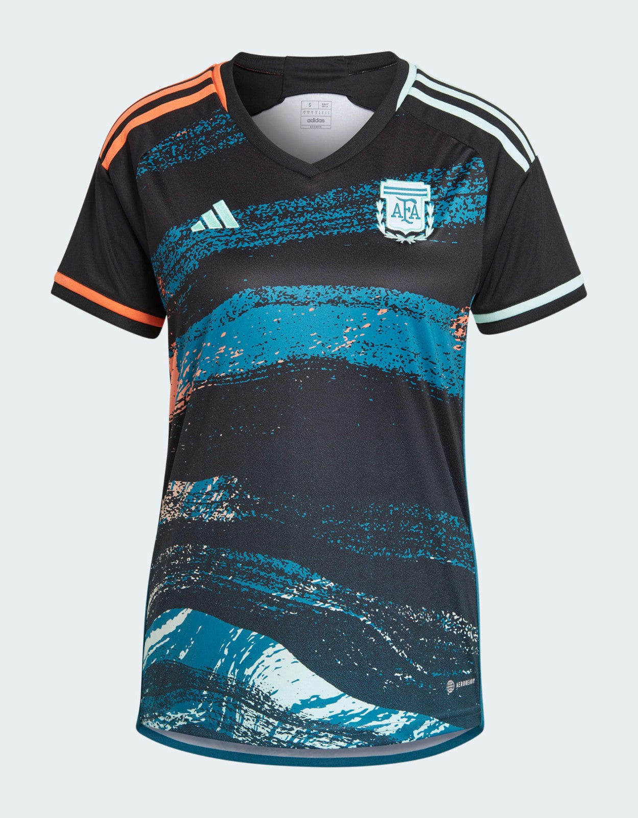 Camiseta Argentina alternativa Mundial femenino 2023 - Unisex vista sobre fondo blanco