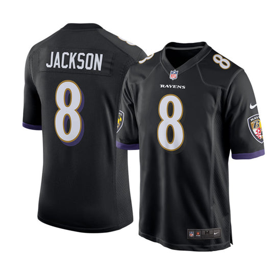 Camiseta Baltimore Ravens visitante 2021/2022 vista sobre fondo blanco