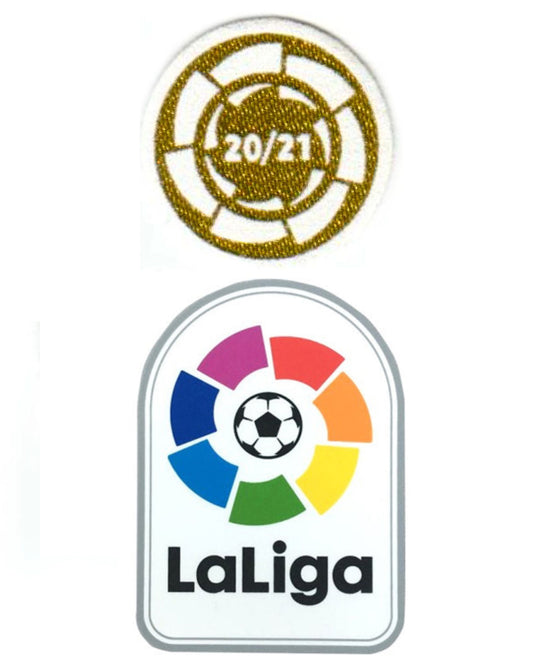 Logo La Liga + Logo Campeon 20/21 vista sobre fondo blanco