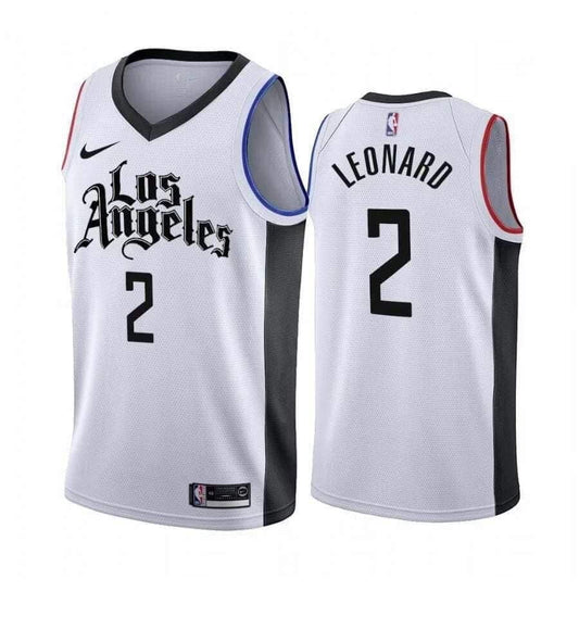 Camiseta Los Angeles Clippers blanca 2020/2021 vista sobre fondo blanco