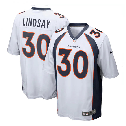 Camiseta Denver Broncos visitante 2021/2022 vista sobre fondo blanco