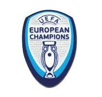 Parche Campeón de Europa vista sobre fondo blanco