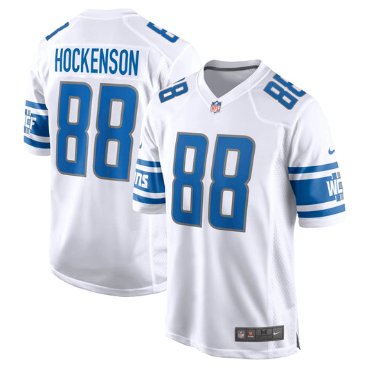 Camiseta Detroit Lions visitante 2021/2022 vista sobre fondo blanco