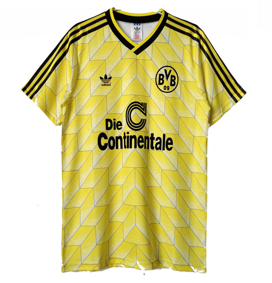 Camiseta Borussia Dortmund Retro 1988 vista sobre fondo blanco