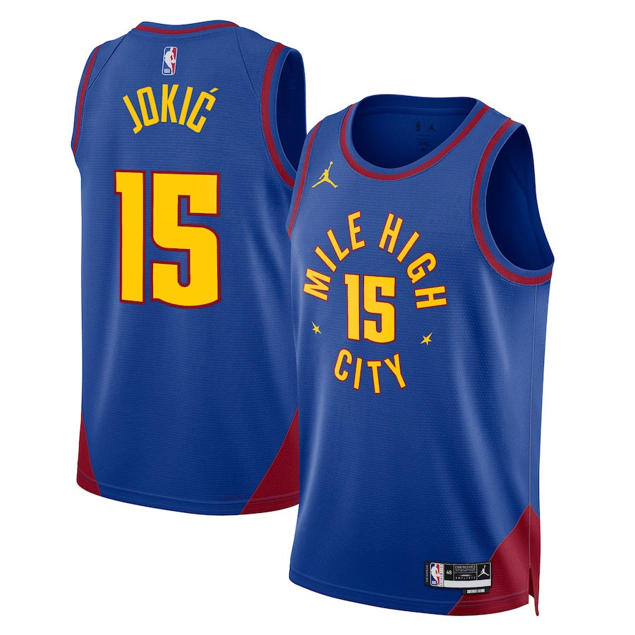 Camiseta Denver Nuggets jordan 2022/2023 vista sobre fondo blanco