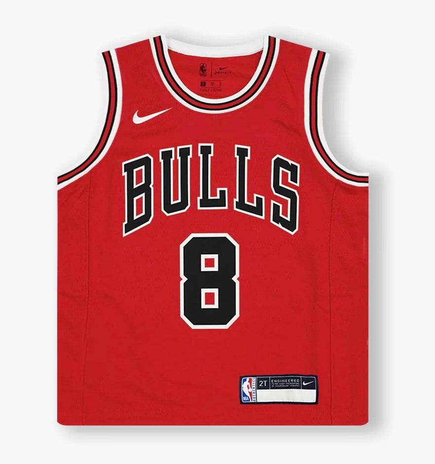 Camiseta NBA Chicago Bulls retro - NIÑOS vista sobre fondo blanco