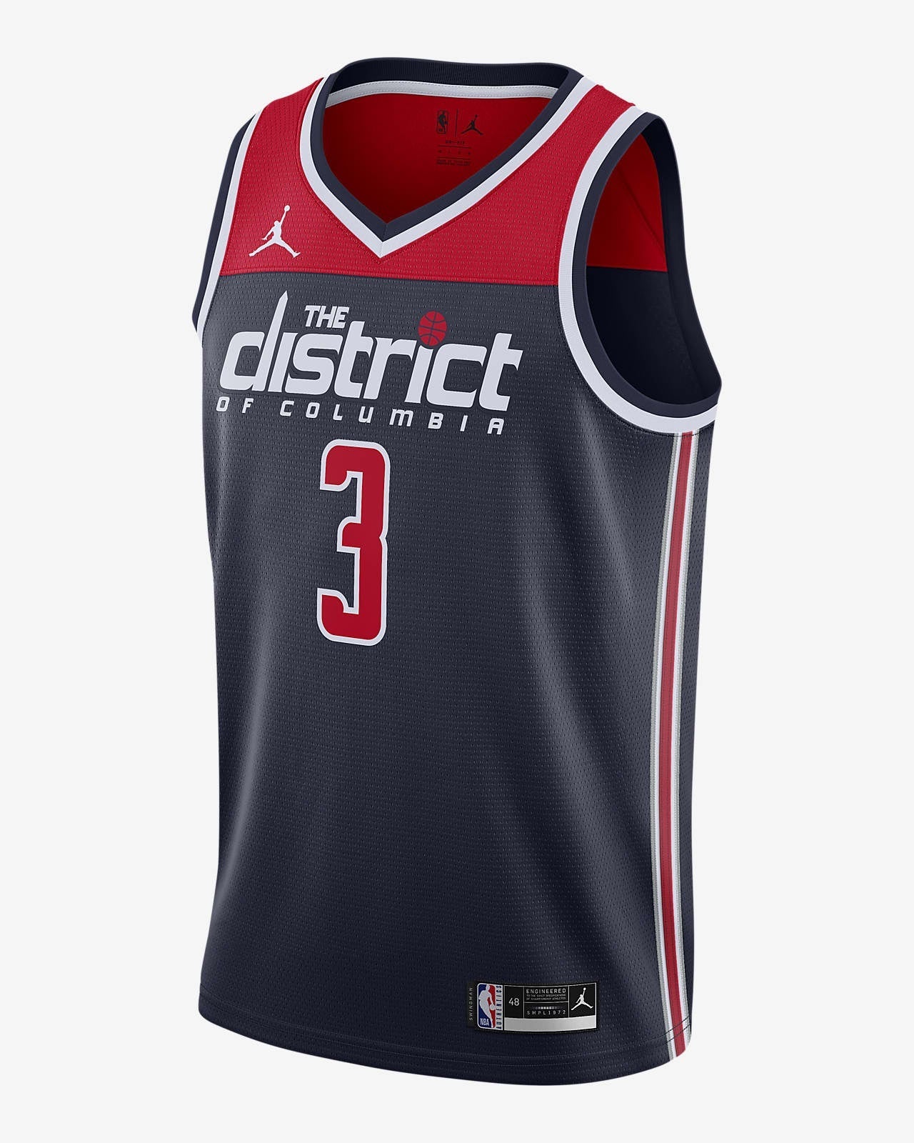 Camiseta Washington Wizards jordan 2020/2021 vista sobre fondo blanco