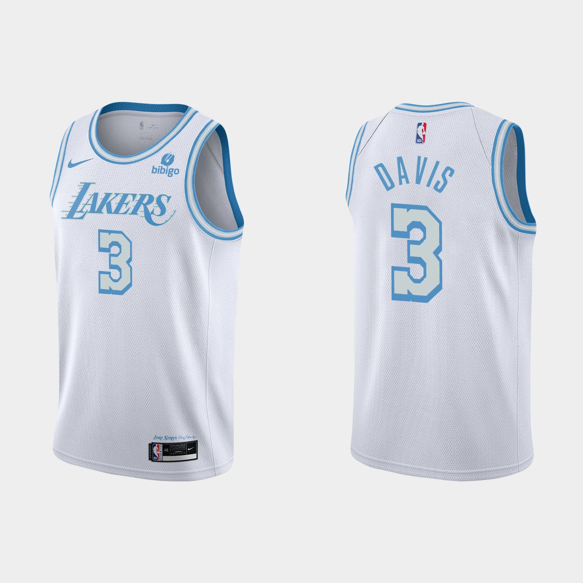 Nba Jersey Camiseta Lakers Blanca 2020 Musculosa Lakers Blanca