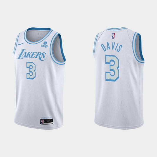 Camiseta Los Angeles Lakers - Blanca 2020/2021 vista sobre fondo blanco