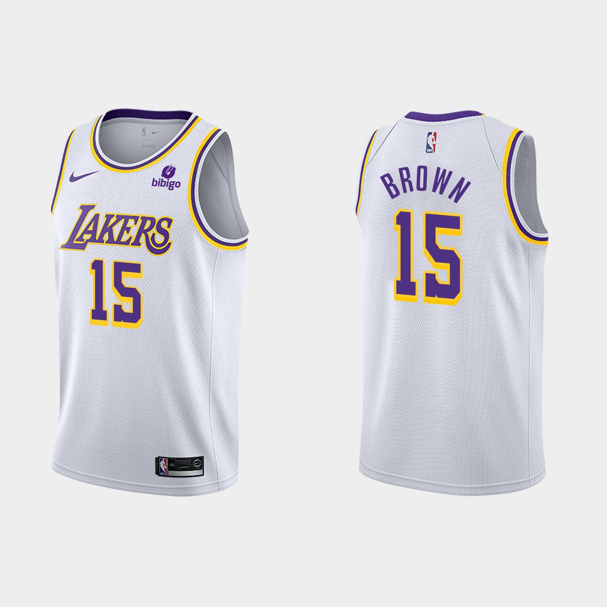 Camiseta Los Angeles Lakers - Blanca 2021/2022 vista sobre fondo blanco