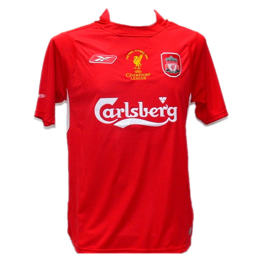 Camiseta Retro Liverpool 2005 vista sobre fondo blanco