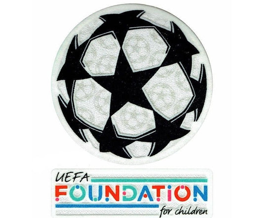 Logo UEFA Champions League + UEFA Foundation vista sobre fondo blanco