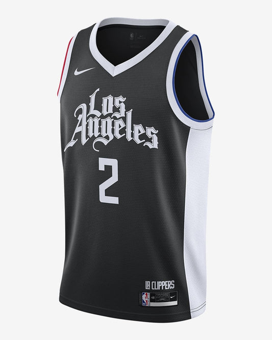 Camiseta Los Angeles Clippers negra 2020/2021 vista sobre fondo blanco