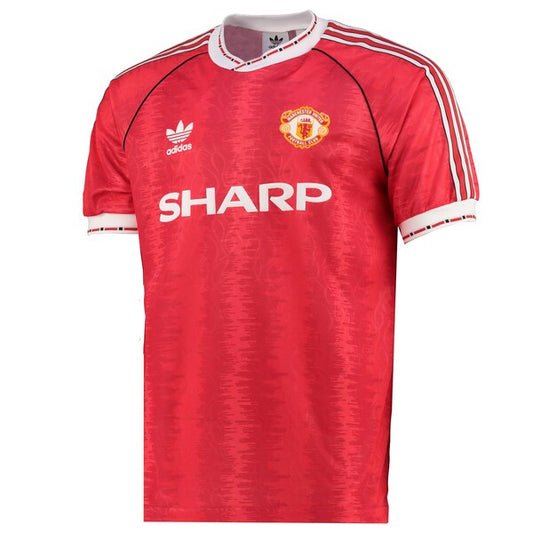 Camiseta Retro Manchester United 1990 vista sobre fondo blanco