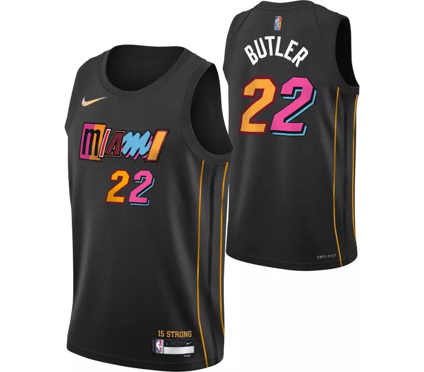 Camiseta Miami Heat city 2021/2022 vista sobre fondo blanco