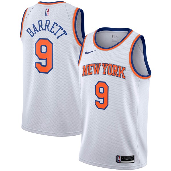 Camiseta New York Knicks blanca 2020/2021 vista sobre fondo blanco