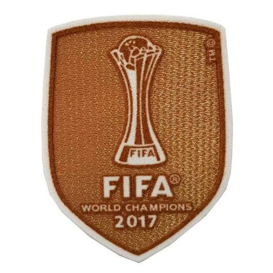 Parche Campeón del Mundo vista sobre fondo blanco