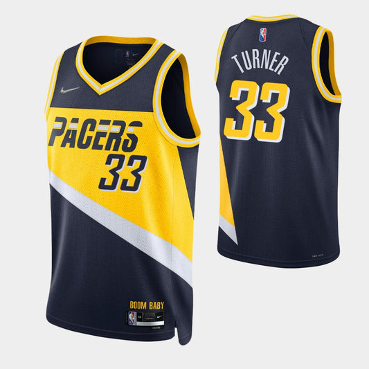 Camiseta Indiana Pacers city 2021/2022 vista sobre fondo blanco