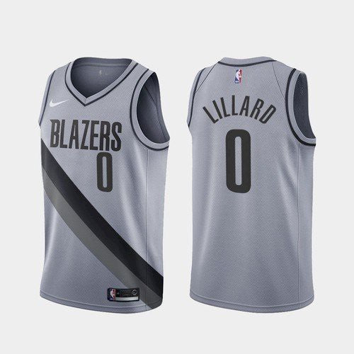 Camiseta Portland Trail Blazers gris 2020/2021 vista sobre fondo blanco