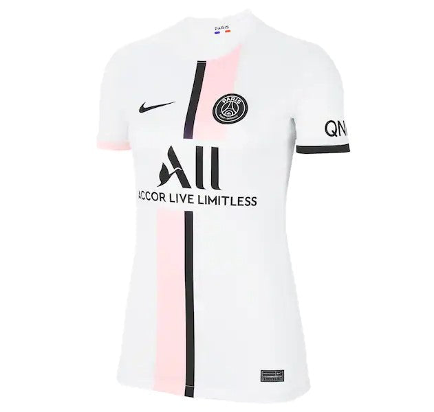 Camiseta PSG Mujer visitante 2021/2022 ⚡️ vista sobre fondo blanco