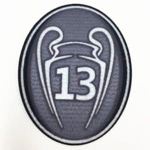 Parches Champions League vista sobre fondo blanco