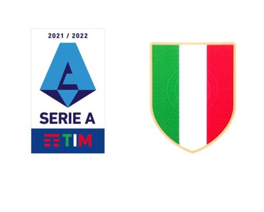 Logo Serie A + Scudetto vista sobre fondo blanco