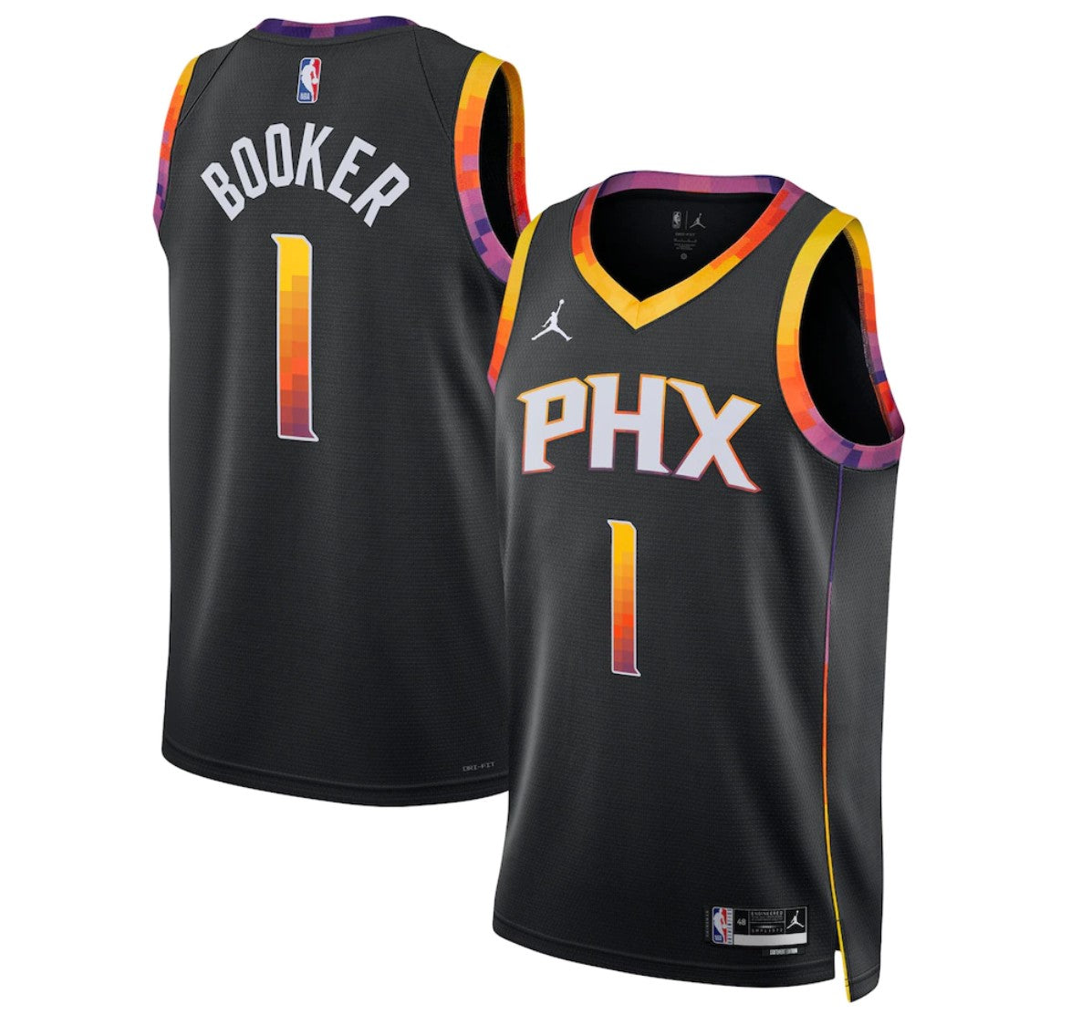 Camiseta Phoenix Suns Local 2022/2023 vista sobre fondo blanco