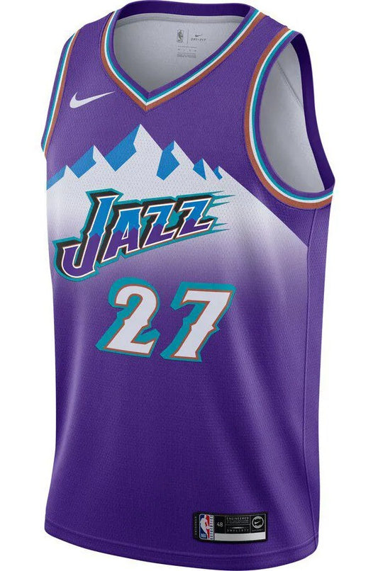 Camiseta Utah Jazz 2023 vista sobre fondo blanco